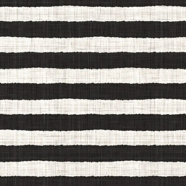 Seamless black white woven cloth stripe linen texture. Two tone monochrome pattern background. Modern textile weave effect. Masculine broken line repeat jpg print. — Stock Photo, Image