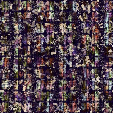 Egzotik renkli boho çizgili çizgi izi. Kusursuz sonbahar karanlık zemini detaylı tekrarlama kalıbı. Zarif doğrusal suluboya aralıklı boyalı. Yumuşak döşeme kumaşı veya kış modası tekstili.