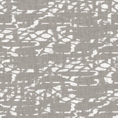 Kusursuz Fransız nötr benekli çiftlik keten efekti arka planı. Provence Gri Beyaz Kırsal Örgü desenli dokuyu yıkadı. Kalitesiz şık kulübe tekstil baskısı. 