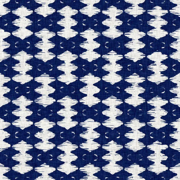 Tissu teint Indigo texture motif forme géo. Teinture de tissu de mode textile sans couture résister partout imprimer. Impression bloc kimono japonais. Effet batik haute résolution — Photo