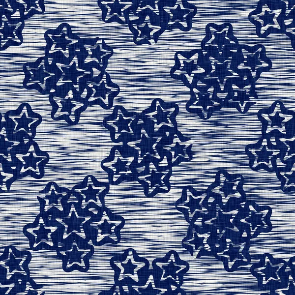 İndigo boyalı kumaş jeo şekil dokusu. Kusursuz tekstil kumaş boyası baskıya dayanıklıdır. Japon kimono bloğu baskısı. Yüksek çözünürlüklü batik etkisi — Stok fotoğraf