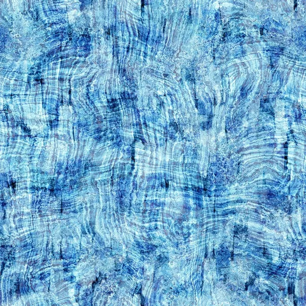 Sömlös indigo block tryck textur på marinblå vävd effekt bakgrund. Japansk stil tvättade denim batik motstå mönster. Slitstark maskulin tygtryck. — Stockfoto