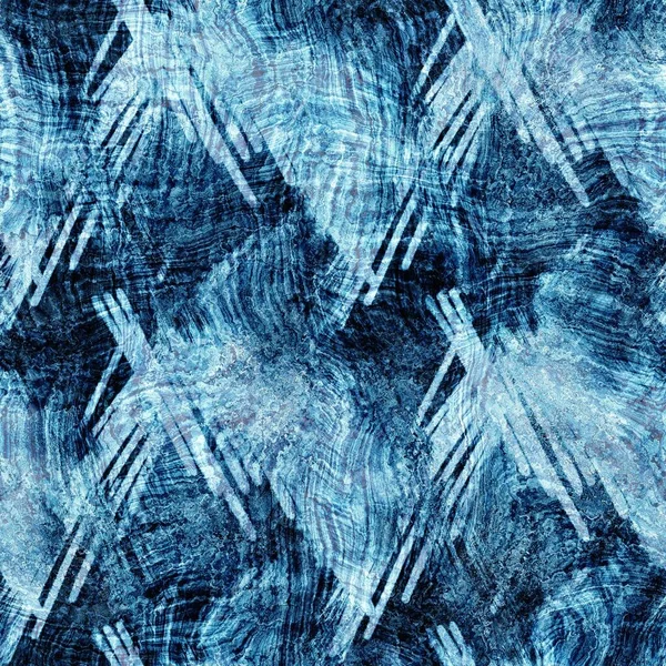 Безшовні блоки індиго друкують текстуру на синьому фоні сплетеного ефекту. Японський стиль обмивав джинсовий батик. Досконалий чоловічий одяг на обкладинці.. — стокове фото