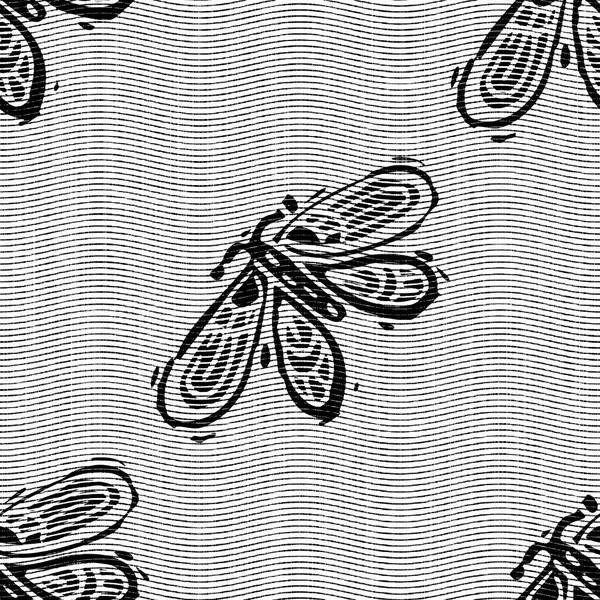 Seamless butterfly black white woven herringbone style texture. Two tone 50s monochrome pattern. Modern textile weave effect. Masculine broken line repeat jpg print. — Stock Photo, Image