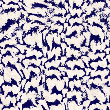 Kusursuz çivit mavisi deforme olmuş doku. Mavi örülmüş boro pamuk boyalı efekt arka planı. Japonya Batik direncini tekrarlıyor. Her yerde Asya yıldızları var.