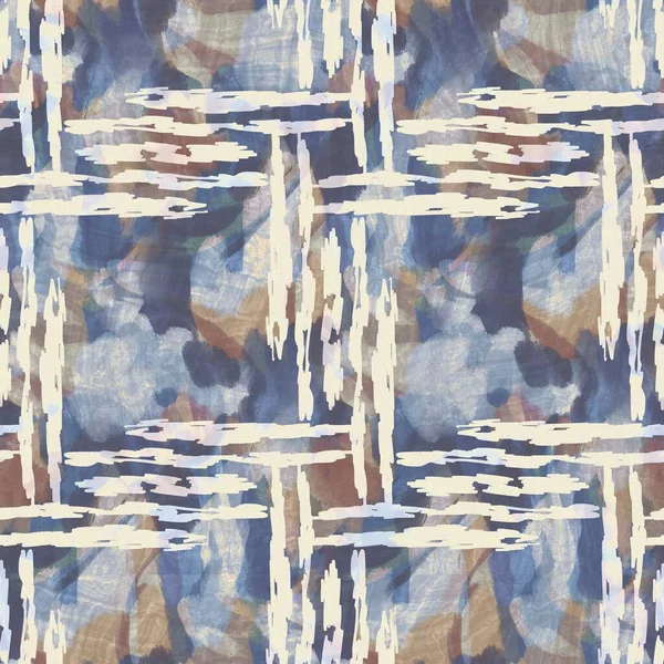 Tessuto stampato geometrico grigio francese rustico. Stile europeo senza cuciture morbido modello tessile arredamento. Batik in tutto l'effetto di stampa geografica digitale. Vario panno decorativo blu. Raster jpg di alta qualità — Foto Stock