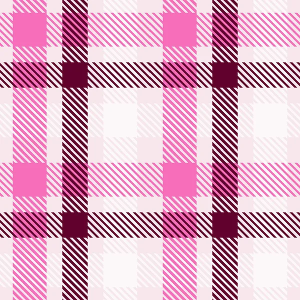 Κοριτσίστικο ροζ αδιάλειπτο σχέδιο φορέα. Gingham φωτεινό χρώμα checker φόντο. Υφαντό τουίντ σε όλο το αποτύπωμα. — Διανυσματικό Αρχείο