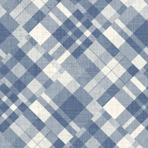 Granja azul patrón sin costuras a cuadros. Estilo vintage sarga por toda la impresión para el diseño de papel pintado de tweed. — Foto de Stock