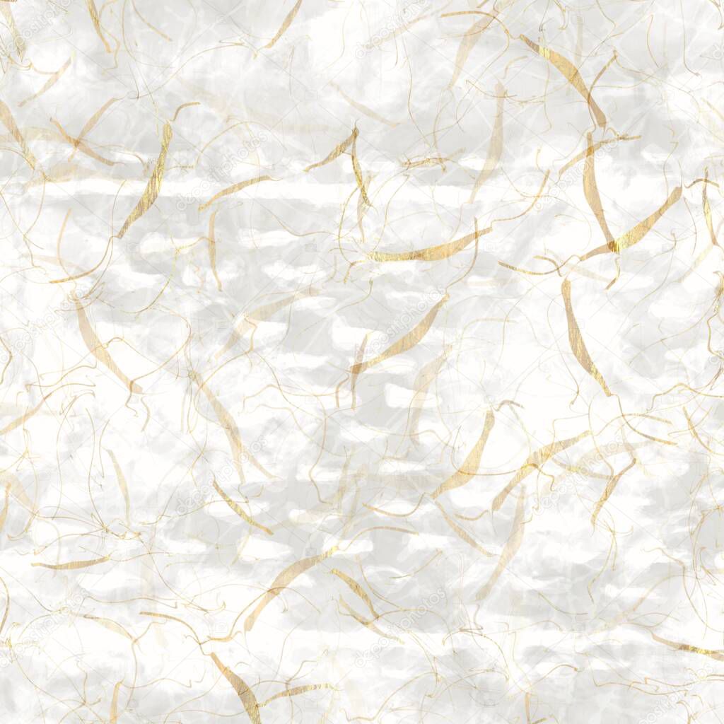 Handmade white gold metallic rice sprinkles paper texture. Seamless washi sheet background. Sparkle wedding texture, glitter stationery and pretty foil style digital luxe design element.