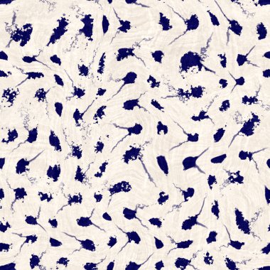 Kusursuz çivit mavisi deforme olmuş doku. Mavi örülmüş boro pamuk boyalı efekt arka planı. Japonya Batik direncini tekrarlıyor. Her yerde Asya yıldızları var.