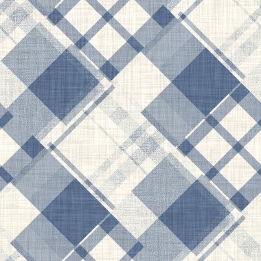 Çiftlik evi mavi ekoseli desenli. Tüvit duvar kâğıdı tasarımı için tüm baskı üzerinde klasik tarz twill. 