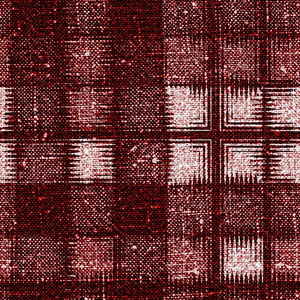 Retro vermelho búfalo preto xadrez verificar padrão sem costura. Estilo tradicional americano de lenhador. Textura quadrada rústica xadrez tecido. — Fotografia de Stock