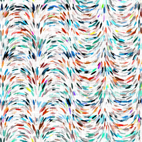 Watercolor painted brushed dotted background. Hand painted whimsical impressionist carnival seamless pattern. Decorative wavy wash dye all over print. — Stock Photo, Image