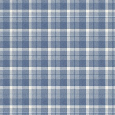 Fransız çiftlik evi, mavi ekose kumaş desenli. Taşralı tonal mutfak kumaş efekti. Tartan kulübesi 2 ton gri arkaplan malzeme dokusu.