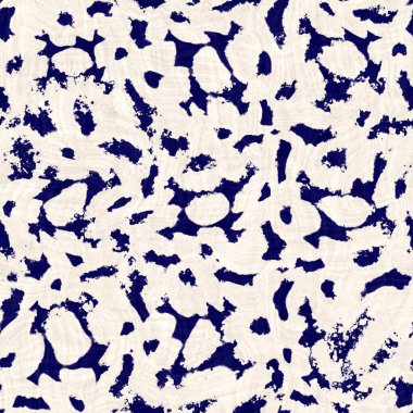 Kusursuz çivit mavisi deforme olmuş doku. Mavi örülmüş boro pamuk boyalı efekt arka planı. Japonya Batik direncini tekrarlıyor. Her yerde Asya yıldızları var.