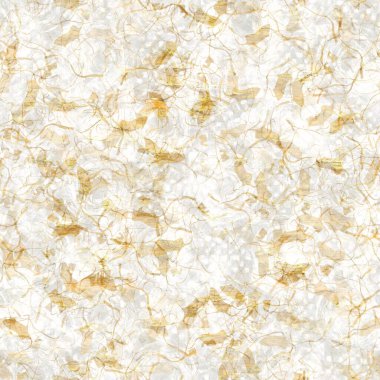 Altın metalik el yapımı pirinç kağıdı dokusu. Kusursuz washi tabakası ve altın bulanık metal pulları. Modern düğün dokusu, zarif kırtasiye ve asgari Japon tarzı tasarım unsurları için..