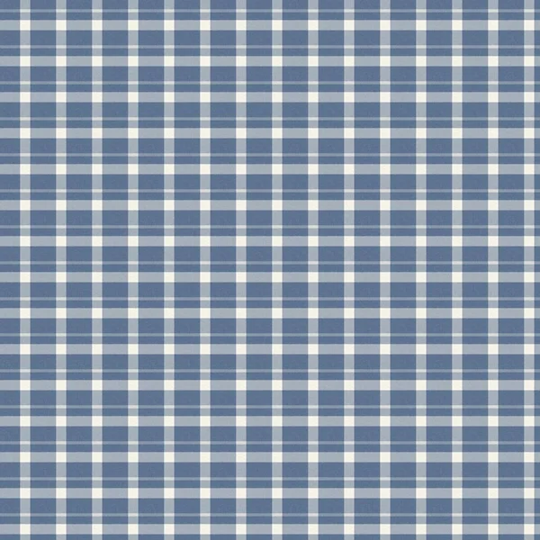 Fransk bondgård vävd blå rutig kontrollera sömlösa linne mönster. Rustik tonal land kök gingham tyg effekt. Tartan stuga 2 ton grå bakgrund material struktur. — Stockfoto