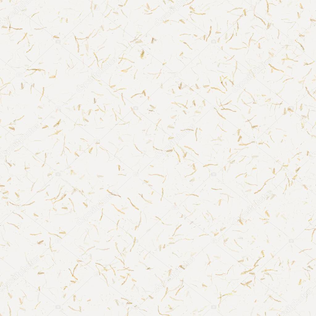 Handmade white gold metallic rice sprinkles paper texture. Seamless washi sheet background. Sparkle blur wedding texture, glitter stationery and pretty foil style digital luxe design element.
