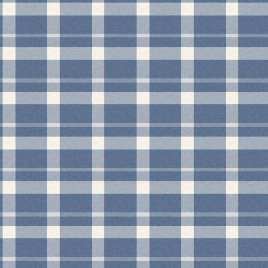 Fransız çiftlik evi, mavi ekose kumaş desenli. Taşralı tonal mutfak kumaş efekti. Tartan kulübesi 2 ton gri arkaplan malzeme dokusu.