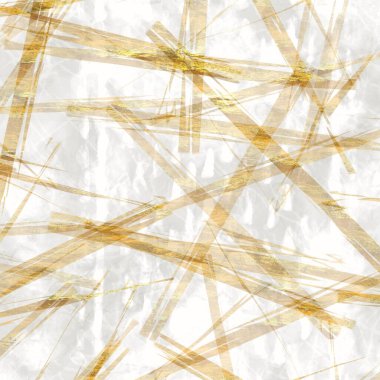 Altın metalik el yapımı pirinç kağıdı dokusu. Pürüzsüz washi tabakası ve bulanık altın metal pulları. Modern düğün dokusu, zarif kırtasiye ve asgari Japon tarzı tasarım unsurları için..