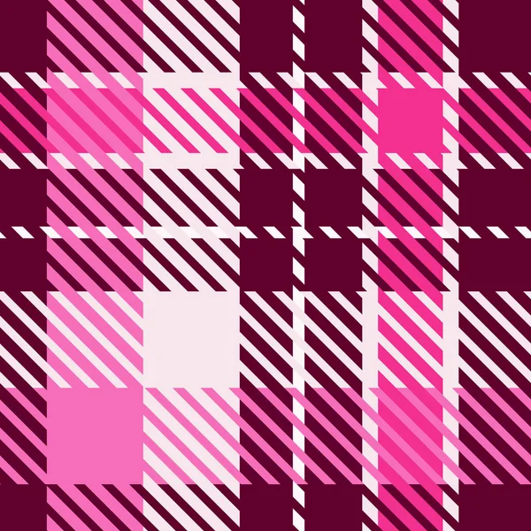 Patrón vectorial a cuadros sin costura rosa femenino. Fondo del inspector de color brillante Gingham. tweed tejido por todas partes imprimir. — Vector de stock