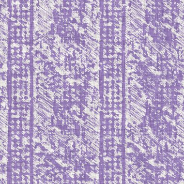 Lavanta çiftliği kırık şerit deseni. Çizgili ülke çizgileri parmak izlerinin üzerine örülmüş. Mor rustik baskılı kumaş efekti. Provence stili, pejmürde ev dekoru kumaşı..