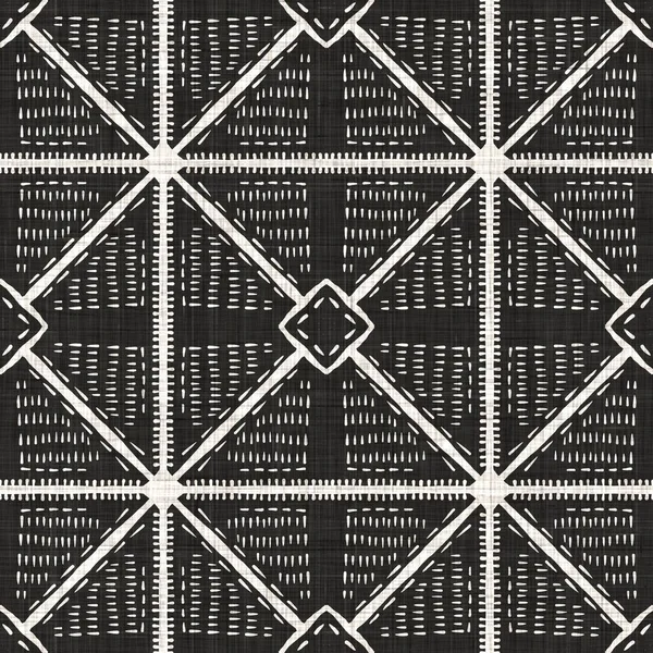 Kusursuz siyah örülmüş kumaş geometrik keten dokusu. İki ton monokrom desenli arka plan. Modern dokuma efekti. Erkeksi biçim motifi jpg yazısını tekrarla. — Stok fotoğraf