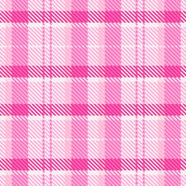 Pembe, pürüzsüz ekose vektör deseni. Gingham parlak renk kontrolörü geçmişi. Her tarafı kumaşla örülmüş.. 