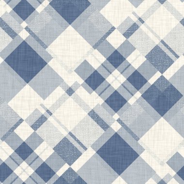 Çiftlik evi mavi ekoseli desenli. Tüvit duvar kâğıdı tasarımı için tüm baskı üzerinde klasik tarz twill. 