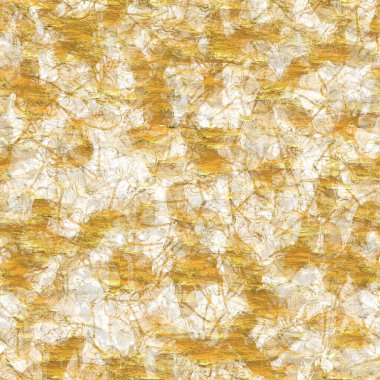 Altın metalik el yapımı pirinç kağıdı dokusu. Kusursuz washi tabakası ve altın metal pulları. Modern düğün dokusu, zarif kırtasiye ve en az Japon stili bulanık tasarım öğeleri için