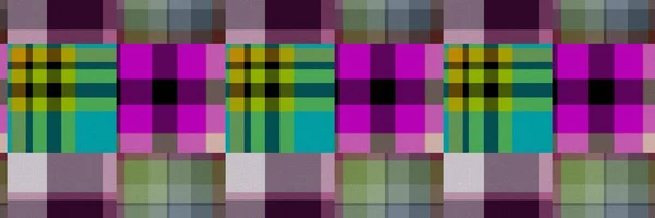 Klassieke winter tartan plaid naadloze rand rand. Moderne gingham checker achtergrond. Geweven Schots mannelijk tweed effect lint banner. — Stockfoto