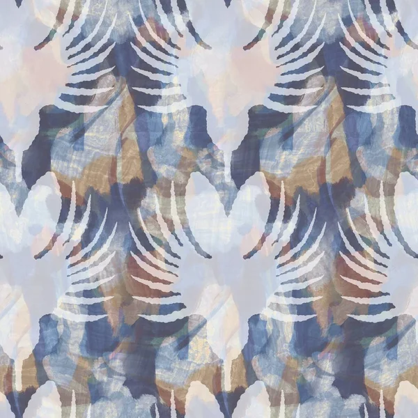 Rustikaler Stoff mit französischem Blumenmuster. Nahtloses weiches textiles Einrichtungsmuster im europäischen Stil. Batik im digitalen Blumenmuster-Effekt. Buntes blaues Ziertuch. Hochwertiges Raster jpg — Stockfoto