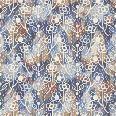 Kırsal Fransız kır çiçeği desenli kumaş. Kusursuz Avrupa tarzı yumuşak döşeme deseni. Batik 'in tüm dijital çiçek baskısı efektleri. Değişik mavi dekoratif kumaş. Yüksek kalite raster jpg