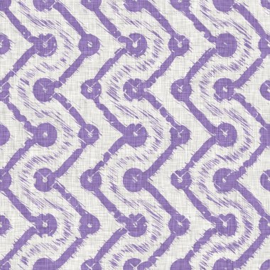 Lavanta çiftliği kırık şerit deseni. Çizgili ülke çizgileri parmak izlerinin üzerine örülmüş. Mor rustik baskılı kumaş efekti. Provence stili, pejmürde ev dekoru kumaşı..