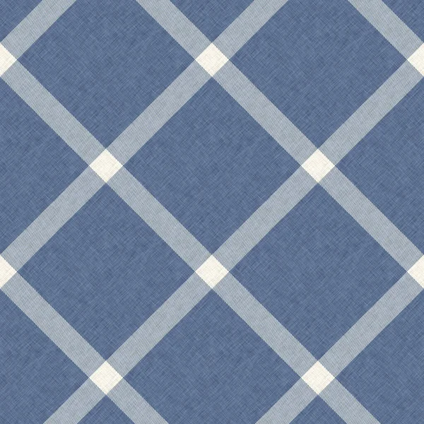 Lantbruksblå rutig sömlöst mönster. Vintage stil twill över hela tryck för tweed tapet design. — Stockfoto