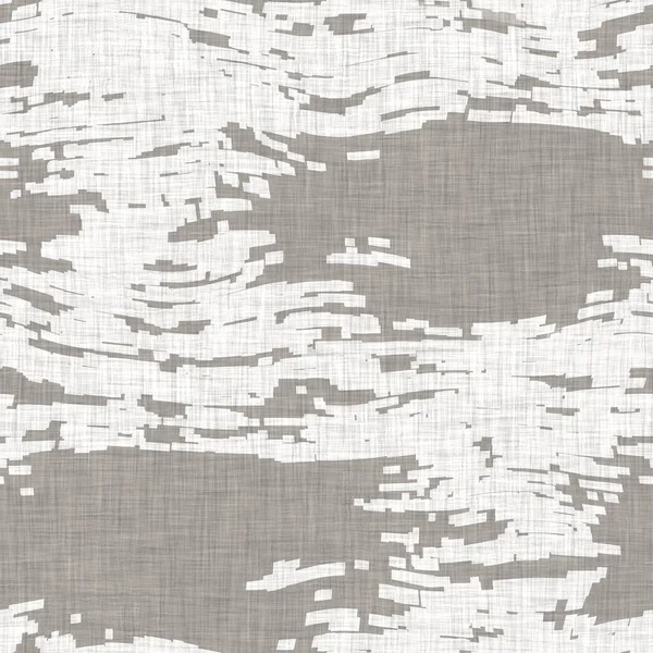 Zökkenőmentes francia semleges zöld foltos parasztház vászon hatás háttér. Provence szürke fehér rusztikus kimosta szőtt minta textúra. Shabby elegáns stílusú ház textil nyomat. — Stock Fotó
