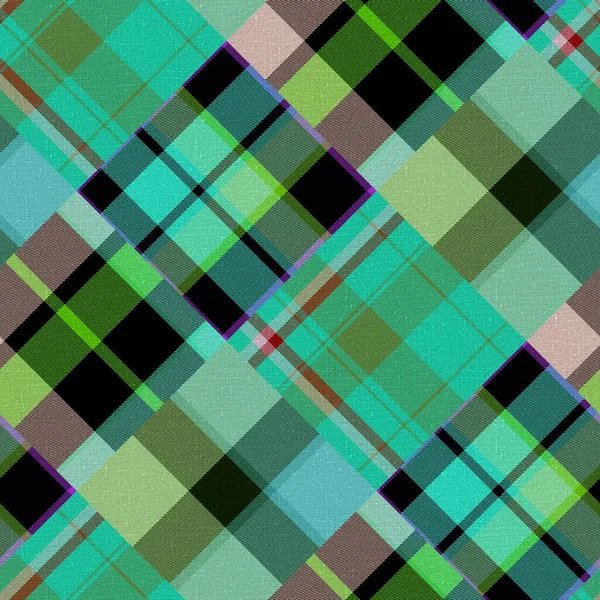 Diagonální madras patchwork kostkovaný bavlněný vzor. Bezešvé prošívání tkaniny efekt prádlo zkontrolujte pozadí. — Stock fotografie