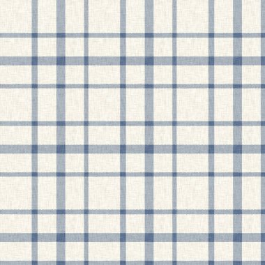 Fransız çiftlik evi, mavi ekose kumaş desenli. Taşralı tonal mutfak kumaş efekti. Tartan kulübesi 2 ton gri arkaplan malzeme dokusu.