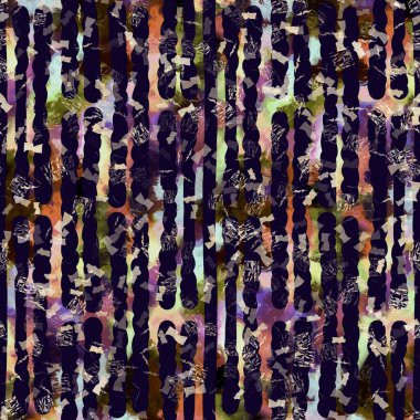 Egzotik renkli boho çizgili çizgi izi. Kusursuz sonbahar karanlık zemini detaylı tekrarlama kalıbı. Zarif doğrusal suluboya aralıklı boyalı. Yumuşak döşeme kumaşı veya kış modası tekstili.