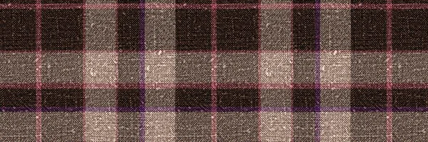 Classic winter tartan plaid seamless edging border. Modern gingham checker trim background. Woven scottish masculine tweed effect ribbon banner. — Stock Photo, Image