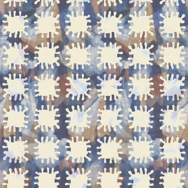 Tessuto stampato a fiori grigio francese rustico. Stile europeo senza cuciture morbido modello tessile arredamento. Batik in tutto effetto stampa floreale digitale. Vario panno decorativo blu. Raster jpg di alta qualità — Foto Stock