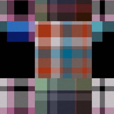 Kusursuz madras yama desenli ekose pamuk deseni. Tablolanabilir örtü kumaş efekti keten kontrolü arka planı. 