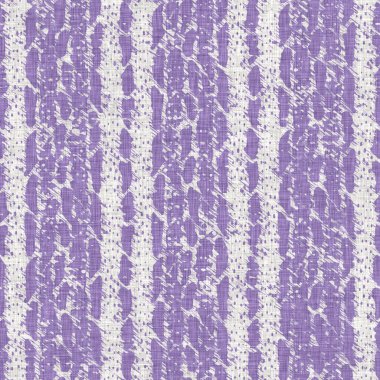 Lavanta çiftliği kırık şerit deseni. Çizgili ülke çizgileri parmak izlerinin üzerine örülmüş. Mor rustik baskılı kumaş efekti. Provence stili, pejmürde ev dekoru kumaşı..