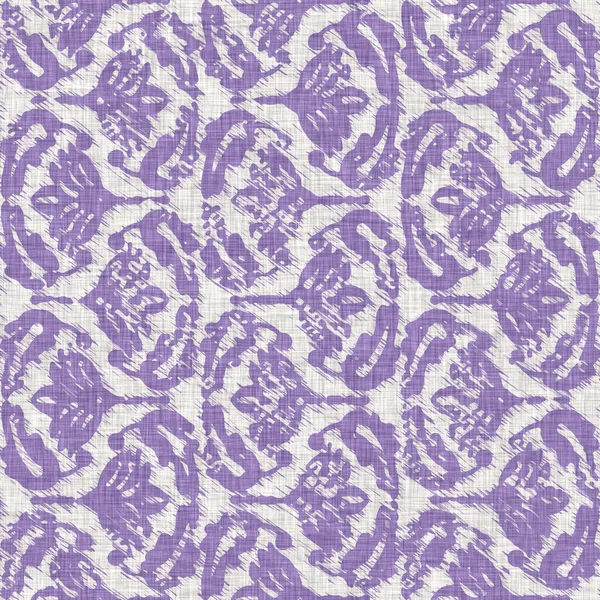 Lavanda casa de campo francesa floral estilo rústico lino fondo de tela. Diseño interior lila en toda la impresión. Efecto de tela texturizada impresa para Provenza shabby chic textil azulejo muestra. — Foto de Stock