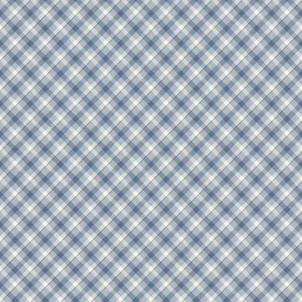 Francuski dom tkany niebieski krata sprawdzić bezszwowy wzór bielizny. Rustykalny tonalny kraj kuchnia gingham efekt tkaniny. Tartan domek 2 ton szary materiał tła tekstury. — Zdjęcie stockowe