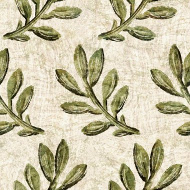 Kum dokusunda çöl bitkisi, dikişsiz raster deseni. Dökülebilir bohem resim arkaplanı için organik sulu yeşillik. 