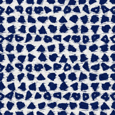İndigo boyalı kumaş jeo şekil dokusu. Kusursuz tekstil kumaş boyası baskıya dayanıklıdır. Japon kimono bloğu baskısı. Yüksek çözünürlüklü batik etkisi 