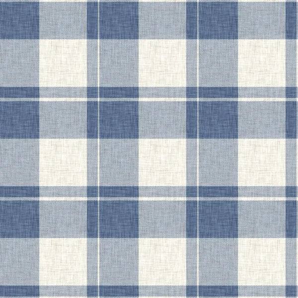 Farmhouse kék kockás zökkenőmentes minta. Vintage stílusú twill minden nyomtatott tweed tapéta design. — Stock Fotó