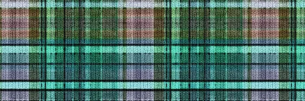 Classic inverno tartan maglia di lana plaid bordo bordo senza cuciture. Retro gingham checker assetto sfondo. Tessuto scozzese tweed maschile punto artigianato effetto nastro banner. — Foto Stock