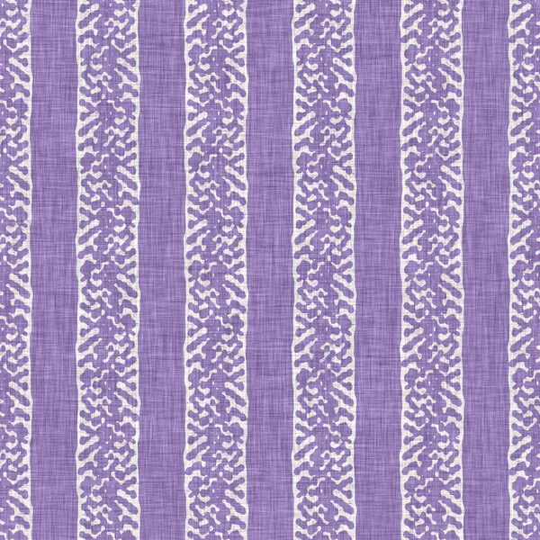 Lavender farm house broken stripe pattern. Line striped country woven all over prints. Purple rustic printed texture fabric effect. Provence style shabby chic home decor swatch. — Stock Photo, Image